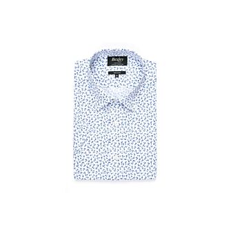 Camisa de algodón blanca con estampado de flores azules Florantin Mc |