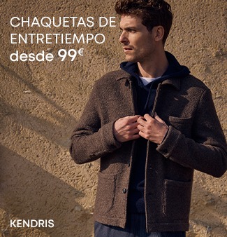 Hombre con una chaqueta acolchada marrón