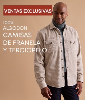 Camisa casual de franela y pana 100% algodón para hombre
