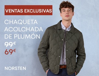 Hombre con chaqueta acolchada ligera