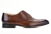 Zapatos oxford Coñac patinado para hombre con suela de cuero - BRISBURY