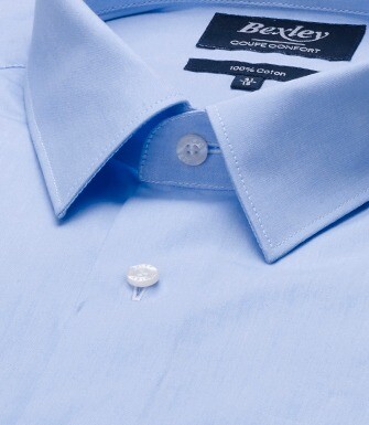 Camisa de algodón doble hilo azul Celeste - ALBERT CLASSIC