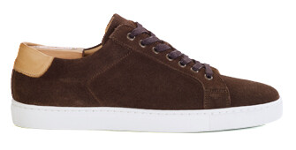 Sneaker hombre en ante chocolate con suela blanca - INGLEWOOD