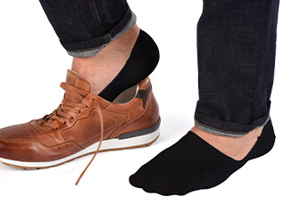 Calcetines invisibles para hombre Negro