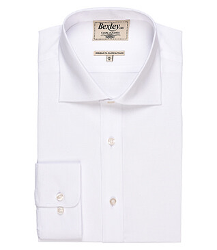 Camisa blanca Oxford lisa de doble hilo - OTTAVIO