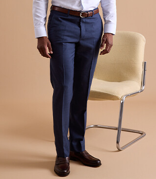 Pantalón de traje de hombre Azul jaspeado - LAZARE