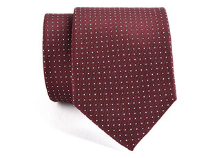 Corbata hombre de seda Burdeos micropuntos Azul Cielo