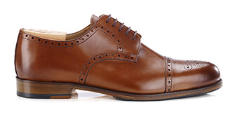 Zapatos derby Coñac Patinado para hombre con suela de cuero - BALDERTON PATIN