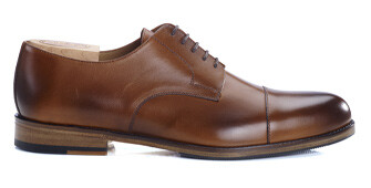 Zapatos derby hombre suela de piel con patín Coñac patinado - MAYFAIR CLASSIC PATIN