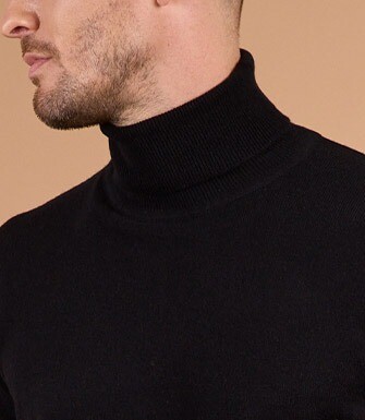 Jersey de lana con cuello alto para hombre Negro - EMERIC
