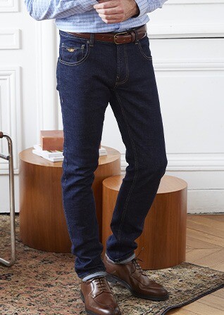 Pantalón vaquero hombre Slim Indigo oscuro - RIDLEY