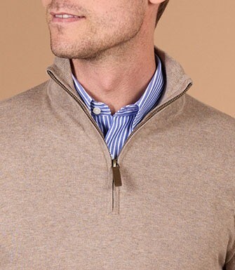 Jersey fino de hombre - Algodón orgánico/cachemira - Topo moteado - VLAD
