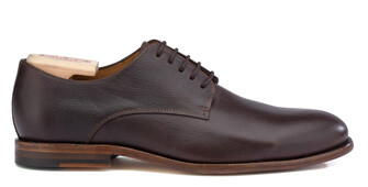 Zapatos derby de hombre Chocolate granulado con suela de cuero - HILPERTON