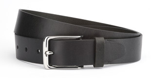 Cinturón de piel para hombre Negro - WESTWOOD II SILVER