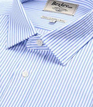 Camisa blanca con rayas azules - GEOFFROY