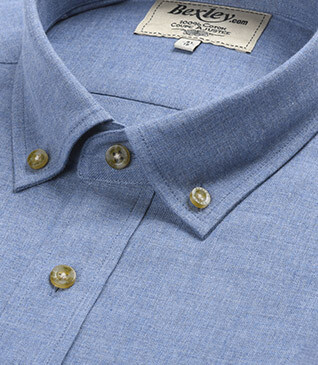 Camisa de franela azul moteado - Bolsillo en el pecho - ALEXANDER