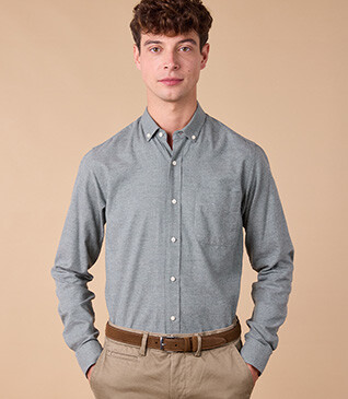 Camisa de franela Verde Tila - Bolsillo en el pecho - ALEXANDER