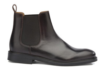 Botines chelsea de cuero pull up para hombre Chocolate - FANGLER GOMME CITY