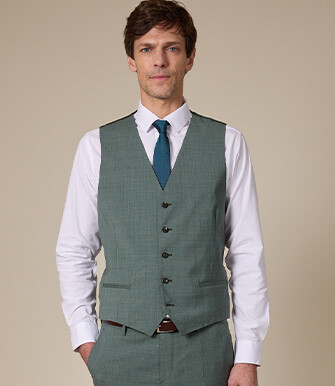 Chaleco de traje hombre Verde Tilo - LAZARE