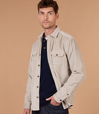 Sobrecamisa de terciopelo Beige claro - VICTORIN