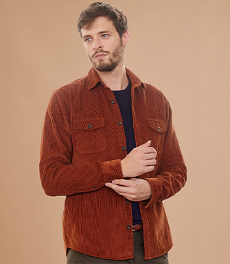 Sobrecamisa de terciopelo Terracota - VICTORIN