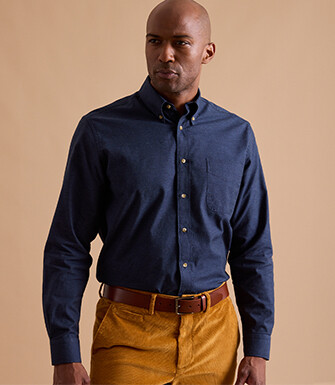 Camisa de hombre en Franela Navy - ANDER