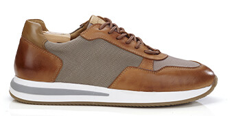 Zapatillas de hombre - Castaño patinado y beige - NIRRANDA II
