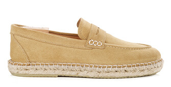 Mocasín suela de alpargata hombre Terciopelo Beige Oscuro - PANAREA