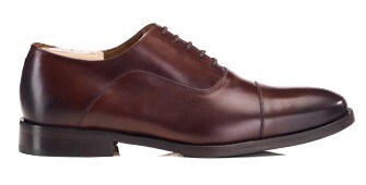 Richelieu hombre patinado chocolate suela cuero - GRAKLEY