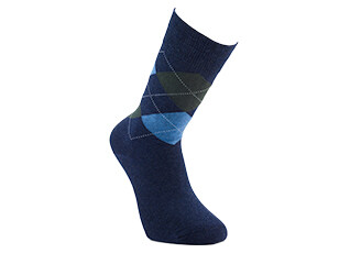 Calcetines de rombos azul jaspeado y verde para hombre