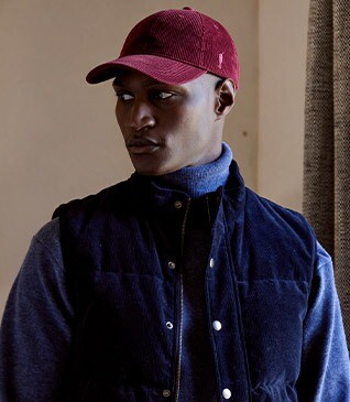 Gorra hombre en terciopelo de algodón burdeos - BRADWELL II