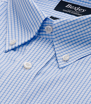 Camisa azul de cuadros celeste y blanco - GLENN