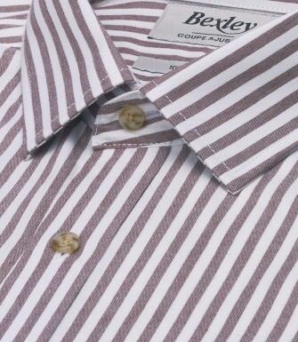 Camisa hombre franela blanco y chocolate - SIMION II