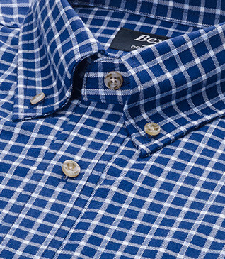 Camisa de hombre en Franela - Cuadros Azules y Blancos - JAYDON