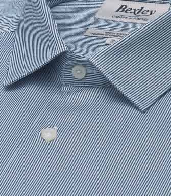 Camisa hombre a rayas verdes y blancas - DUNANT CLASSIC