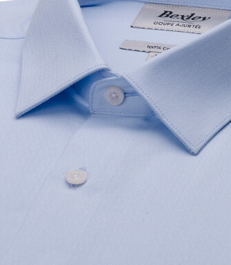 Camisa de hombre azul cielo de sarga - MALVINIEN CLASSIC