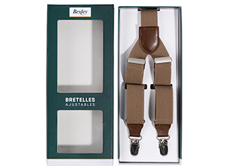 Tirantes Beige Oscuro con Detalles Castaños