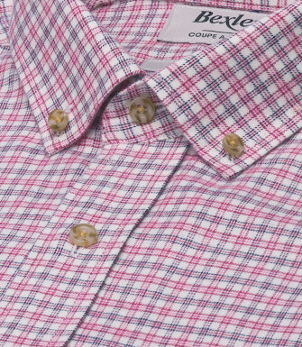 Camisa hombre franela cuadros crudo y rojo - WILLON