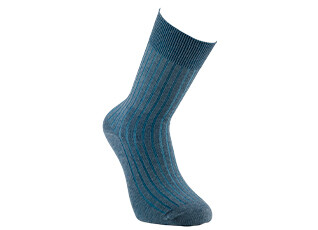 Calcetines de hilo de Escocia canalé verde jaspeado y azul