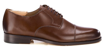 Derbies Castaño patinado de hombre con suela de cuero  - MAYFAIR