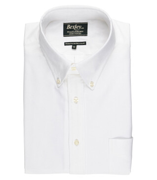 Camisa Oxford blanca con bolsillo - Cuello americano - HAROLD