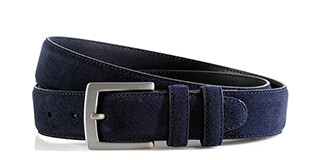 Cinturón de lujo para hombre de terciopelo Azul marino - WESTGATE SILVER
