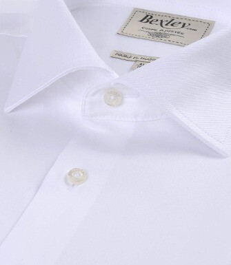 Camisa blanca de sarga de algodón de doble hilo - GIORGIO