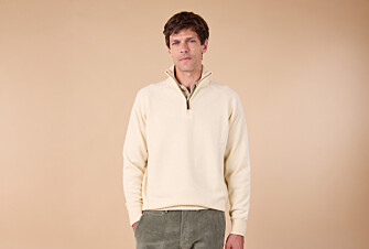 Jersey de hombre de lana con cuello con cremallera Crudo - KENNETH