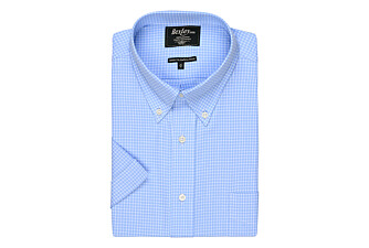 Camisa Azul con finos cuadros blancos - Bolsillo - CLAYN MC