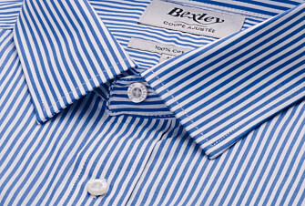 Camisa de algodón a rayas azules y blancas - MAXIMILIEN