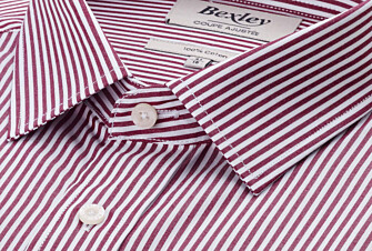 Camisa de algodón rayas Burdeos y Blanco - MAXIMILIEN