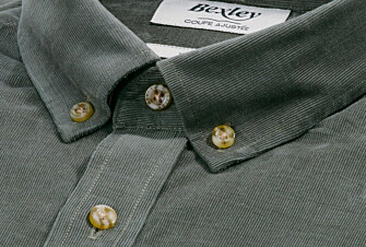 Camisa de terciopelo Verde tila - Cuello americano - WAYNE