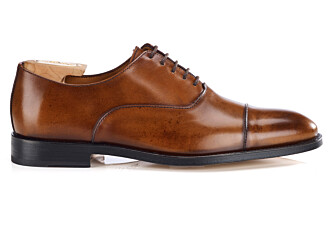 Zapatos Oxford de hombre en cuero dorado con pátina - WINFORD
