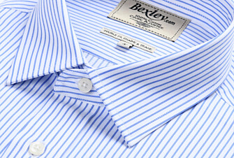 Camisa blanca con rayas azules - GEOFFROY